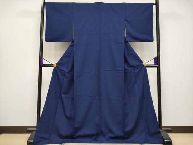 平和屋着物○極上 BANKANわものや お召 桐竹鳳凰地紋 濃紺地