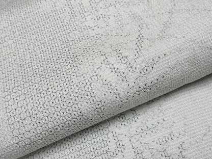 平和屋着物▽極上 本塩沢 単衣 110亀甲 草木文 枯野色地 逸品 未使用 CYAA3840s5