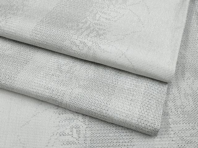 平和屋着物▽極上 本塩沢 単衣 110亀甲 草木文 枯野色地 逸品 未使用 CYAA3840s5