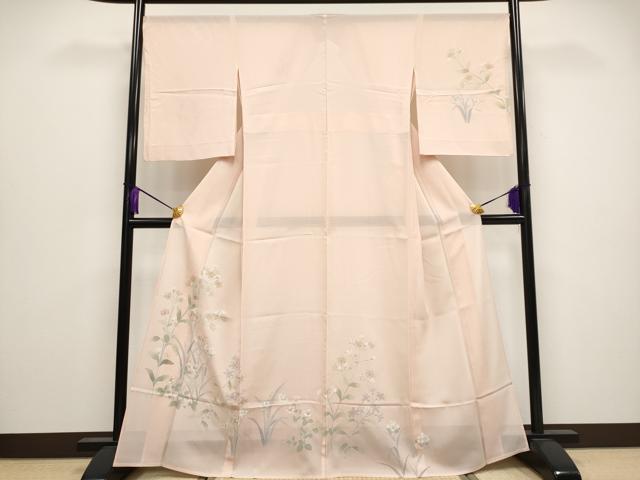 平和屋着物＊極上 夏物 訪問着 絽 草花文 銀彩 一斤染色地 逸品 CYAA3848s5