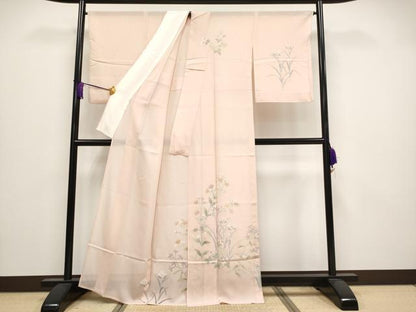 平和屋着物＊極上 夏物 訪問着 絽 草花文 銀彩 一斤染色地 逸品 CYAA3848s5