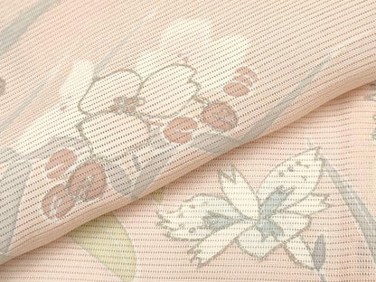 平和屋着物＊極上 夏物 訪問着 絽 草花文 銀彩 一斤染色地 逸品 CYAA3848s5