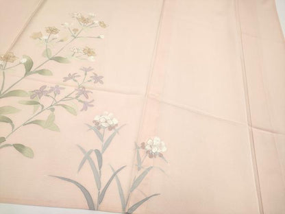 平和屋着物＊極上 夏物 訪問着 絽 草花文 銀彩 一斤染色地 逸品 CYAA3848s5