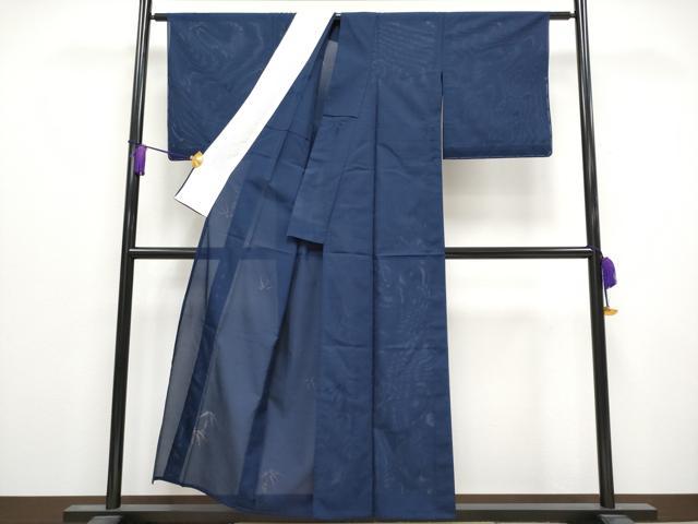 平和屋着物＊極上 夏物 色無地 笹竹紋紗 紺青色地 逸品 未使用 CYAA3853s5
