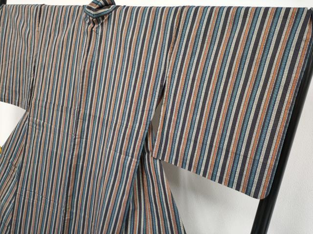 平和屋着物∴極上 夏物 阿波しじら織 浴衣 縞 綿 逸品 CYAA3855s5