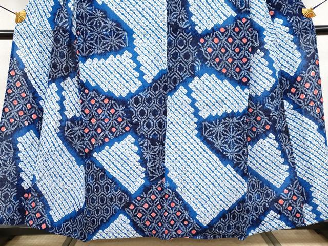 平和屋着物∴極上 夏物 浴衣 有松鳴海絞り 切嵌吉祥文 綿 逸品 CYAA3864s5