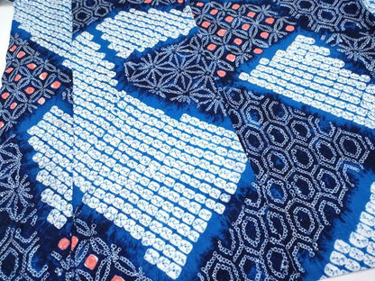 平和屋着物∴極上 夏物 浴衣 有松鳴海絞り 切嵌吉祥文 綿 逸品 CYAA3864s5