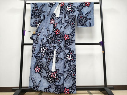 平和屋着物∴極上 夏物 浴衣 有松鳴海絞り 草花文 綿 逸品 未使用 CYAA3877s5