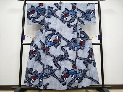 平和屋着物∴極上 夏物 浴衣 有松鳴海絞り 立波花文 綿 逸品 CYAA3878s5