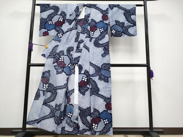 平和屋着物∴極上 夏物 浴衣 有松鳴海絞り 立波花文 綿 逸品 CYAA3878s5