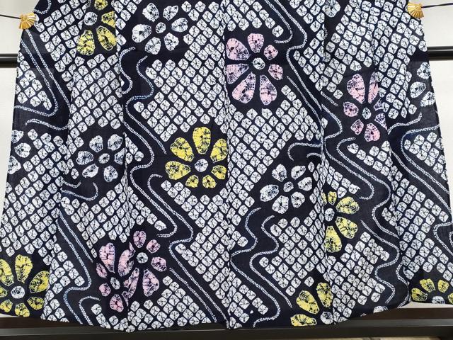 平和屋着物■極上　夏物　浴衣　有松鳴海絞り　草花文　綿　逸品　CYAA3883s5