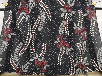 平和屋着物∴極上 夏物 浴衣 有松鳴海絞り 菊唐草文 黒地 綿 逸品 CYAA3884s5