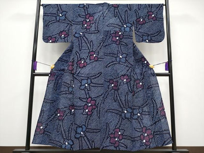平和屋着物∴極上 夏物 浴衣 有松鳴海絞り 杜若 綿 逸品 CYAA3887s5