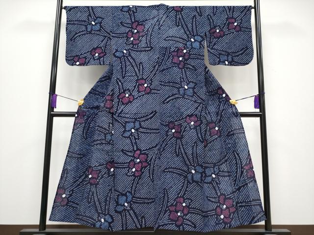 平和屋着物∴極上 夏物 浴衣 有松鳴海絞り 杜若 綿 逸品 CYAA3887s5