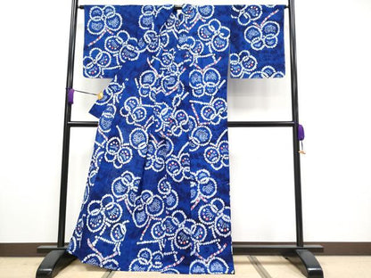 平和屋着物■極上　夏物　浴衣　有松鳴海絞り　舞蝶文　綿　逸品　未使用　CYAA3891s5