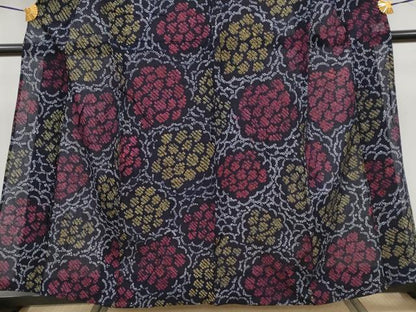 平和屋着物∴極上 夏物 浴衣 有松鳴海絞り 花尽くし 黒地 綿 逸品 CYAA3892s5