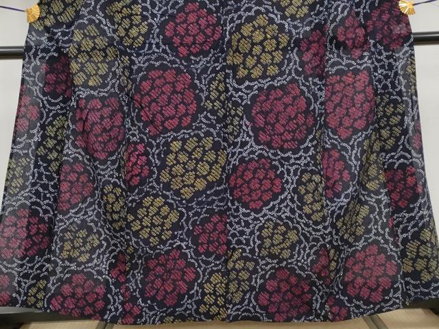 平和屋着物∴極上 夏物 浴衣 有松鳴海絞り 花尽くし 黒地 綿 逸品 CYAA3892s5