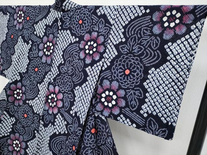 平和屋着物■極上　夏物　浴衣　有松鳴海絞り　流水草花文　綿　逸品　CYAA3893s5