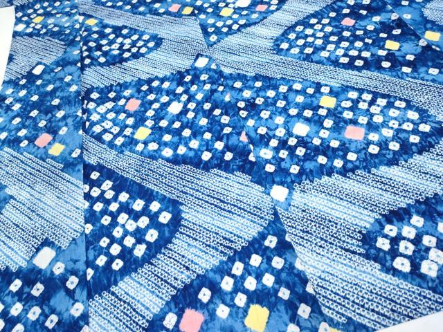 平和屋着物∴極上 夏物 浴衣 有松鳴海絞り 流水文 綿 逸品 CYAA3894s5