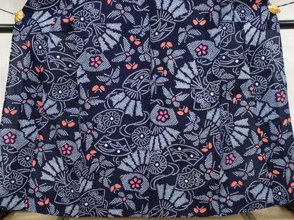 平和屋着物∴極上 夏物 浴衣 有松鳴海絞り 地紙花蝶文 綿 逸品 CYAA3895s5