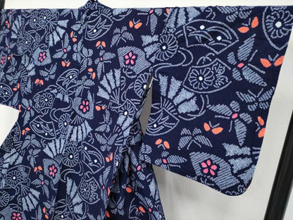 平和屋着物∴極上 夏物 浴衣 有松鳴海絞り 地紙花蝶文 綿 逸品 CYAA3895s5