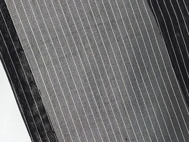 平和屋着物＊極上 夏物 紗紬 縞 黒地 逸品 CYAA3906s5