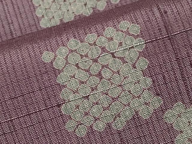 平和屋着物▽極上 紬 単衣 市松鹿の子文 濃色地 逸品 CYAA3909s5