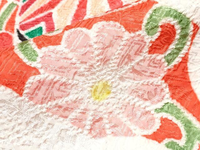 平和屋着物■極上　七五三　女の子　3歳　祝着・長襦袢セット　総絞り　鞠花文　逸品　CYAA3910s5