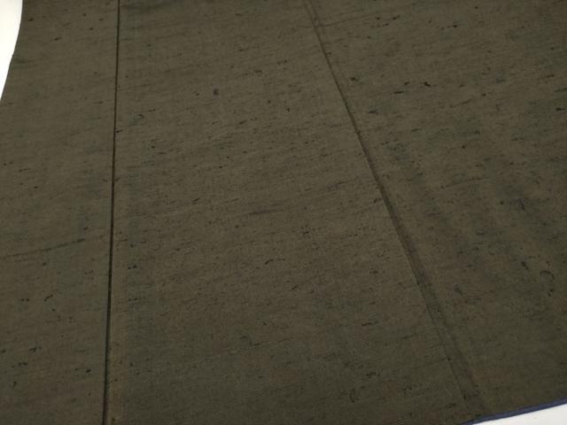 平和屋着物●極上　男性　髭紬　アンサンブル　色無地　海松茶色地　逸品　CYAA3915s5