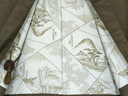 平和屋着物●極上　男性　髭紬　アンサンブル　色無地　海松茶色地　逸品　CYAA3915s5
