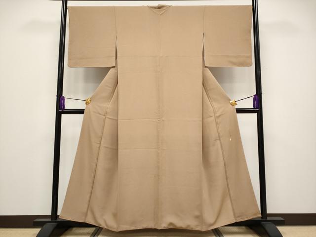平和屋着物●極上 伝統工芸師 服部光擴 江戸小紋 吉祥丸文 枇杷茶色地 逸品 未使用 CYAA3930s5