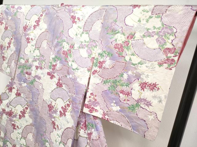 平和屋着物■極上　創業460年・千總　小紋　扇面枝花文　金彩　大丸扱い　逸品　CYAA3932s5