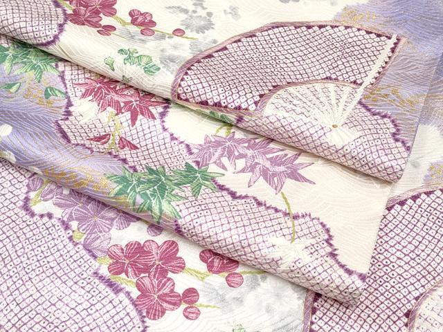 平和屋着物■極上　創業460年・千總　小紋　扇面枝花文　金彩　大丸扱い　逸品　CYAA3932s5