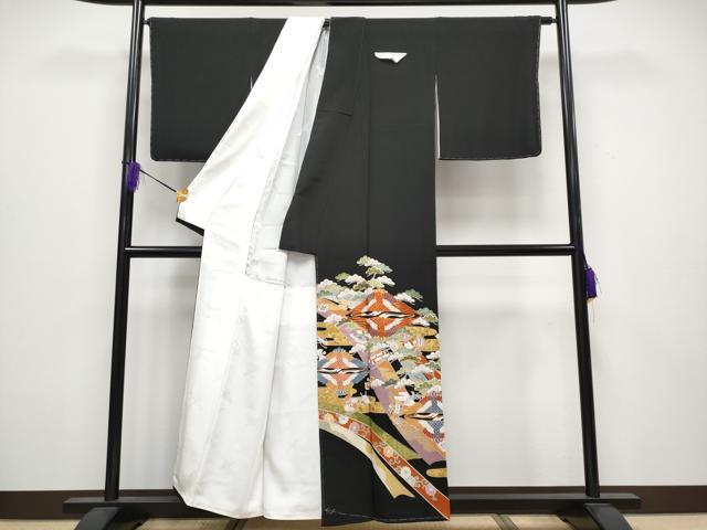 平和屋本店■極上　創業460年・千總　黒留袖　駒刺繍　宝尽くし双鶴文　金彩　逸品　未使用　CYAA3934s5
