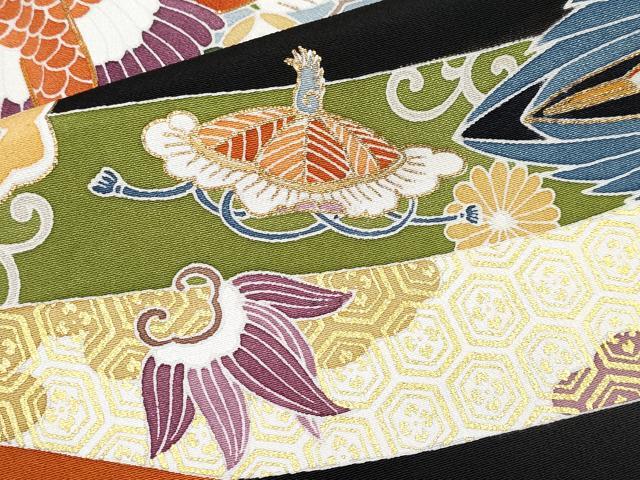 平和屋本店■極上　創業460年・千總　黒留袖　駒刺繍　宝尽くし双鶴文　金彩　逸品　未使用　CYAA3934s5