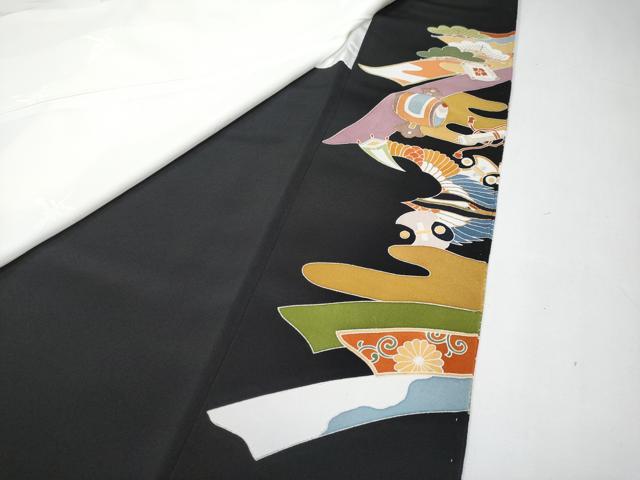 平和屋本店■極上　創業460年・千總　黒留袖　駒刺繍　宝尽くし双鶴文　金彩　逸品　未使用　CYAA3934s5