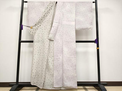 平和屋着物▽極上 訪問着 無双 紗袷 紗×紗 水玉 露芝 暈し染め 金銀彩 逸品 未使用 CYAA3945s5