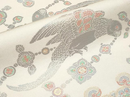平和屋着物●極上　織物一筋名門　織悦　全通柄　本袋帯　オウム　金銀糸　逸品　未使用　CYAA3952s6