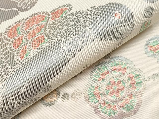 平和屋着物●極上　織物一筋名門　織悦　全通柄　本袋帯　オウム　金銀糸　逸品　未使用　CYAA3952s6