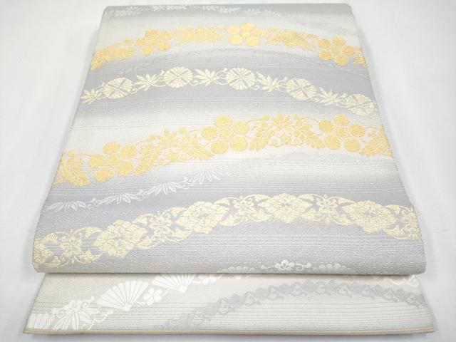 平和屋着物●極上　六通柄袋帯　唐織　秀華松竹梅文　金糸　逸品　CYAA3958s6