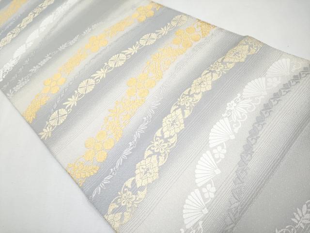 平和屋着物●極上　六通柄袋帯　唐織　秀華松竹梅文　金糸　逸品　CYAA3958s6