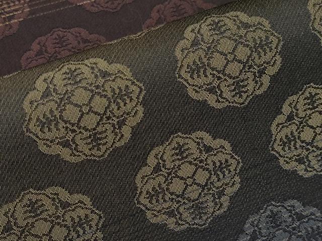 平和屋着物●極上　両面　六通柄袋帯　唐織　松葉丸文　黒地　金銀糸　逸品　CYAA3959s6