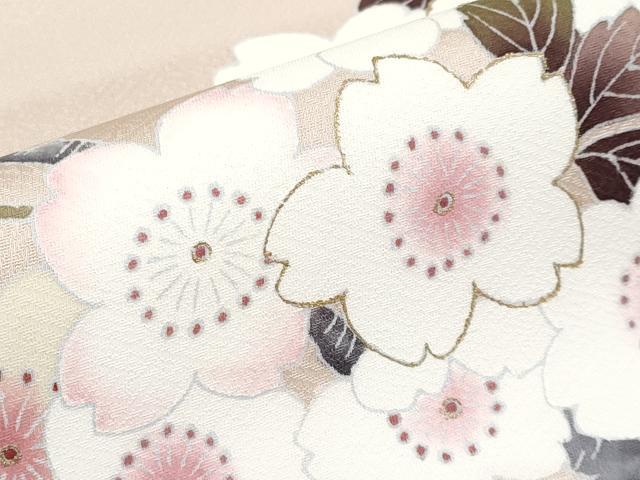 平和屋着物●極上　太鼓柄袋帯　枝桜　金彩　灰梅色地　逸品　CYAA3963s6