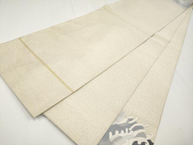 平和屋着物●極上　爪掻き本綴れ　太鼓柄袋帯　立波文　金糸　逸品　CYAA3989s6
