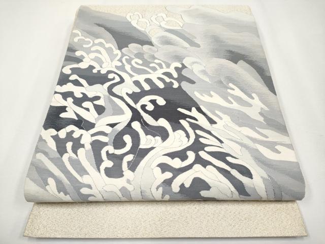 太鼓柄袋帯 逸品 金銀糸 大津絵十種 雷公の 爪掻き本綴れの通販 平和屋着物●極上　爪掻き本綴れ　太鼓柄袋帯　名所風景文　金糸　逸品　DZAB2323kh6
