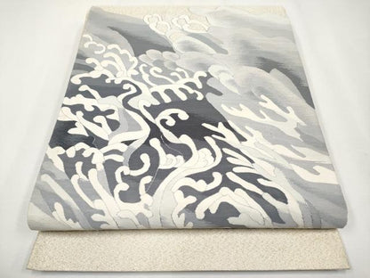 平和屋着物●極上　爪掻き本綴れ　太鼓柄袋帯　立波文　金糸　逸品　CYAA3989s6