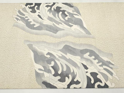 平和屋着物●極上　爪掻き本綴れ　太鼓柄袋帯　立波文　金糸　逸品　CYAA3989s6