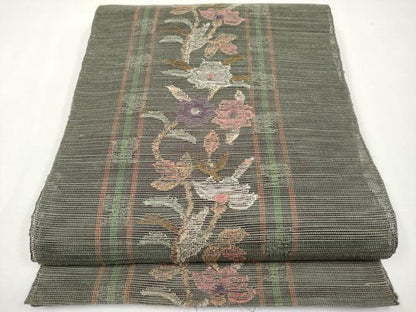 平和屋着物＊極上 夏物 1854年創業 帯屋捨松 八寸名古屋帯 枝花文 逸品 CYAA3991s6
