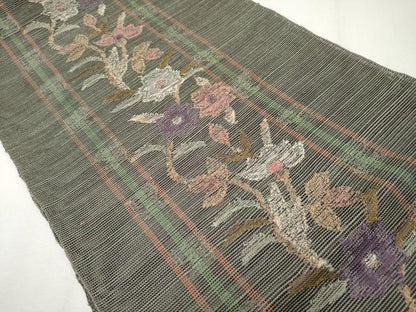 平和屋着物＊極上 夏物 1854年創業 帯屋捨松 八寸名古屋帯 枝花文 逸品 CYAA3991s6