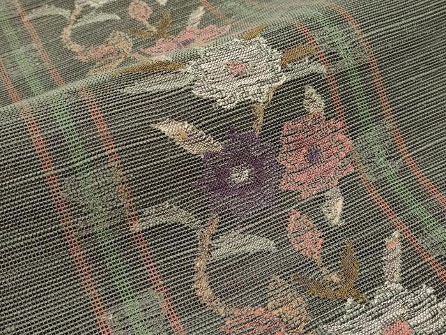 平和屋着物＊極上 夏物 1854年創業 帯屋捨松 八寸名古屋帯 枝花文 逸品 CYAA3991s6